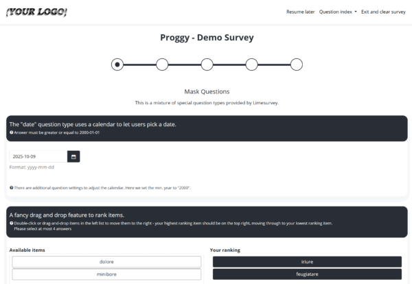 LimeSurvey Template Proggy Mask Questions