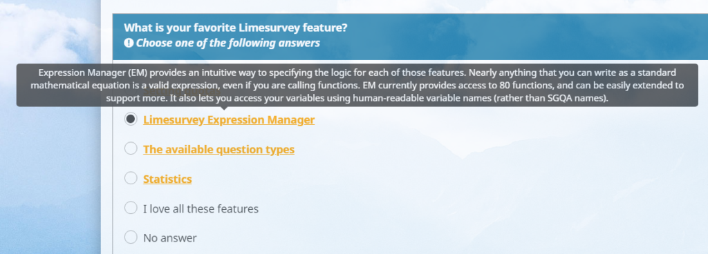 Lengthy Limesurvey tooltips