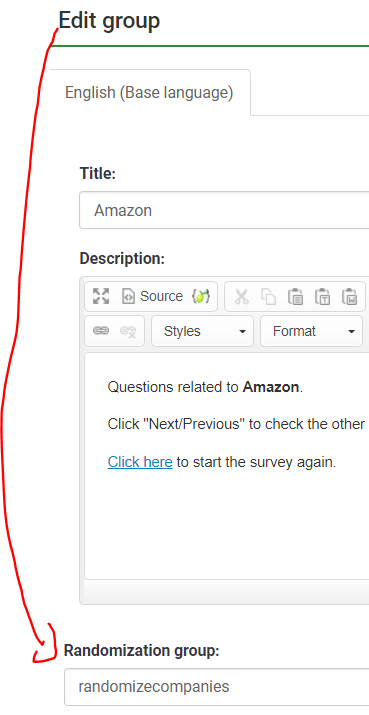 Tips Tricks Limesurvey Consulting Com Professional Limesurvey - adding a randomization group title