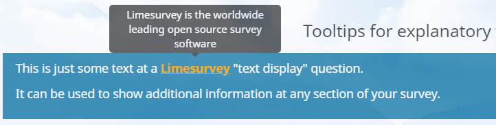 Highlighted Limesurvey tooltip